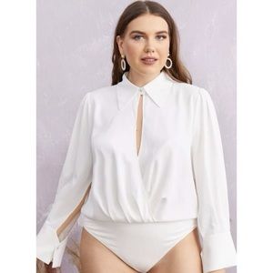 SHEIN White Long Sleeve Bodysuit
